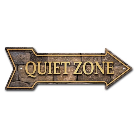 Quiet Zone Arrow Sign Funny Home Decor 24in Wide